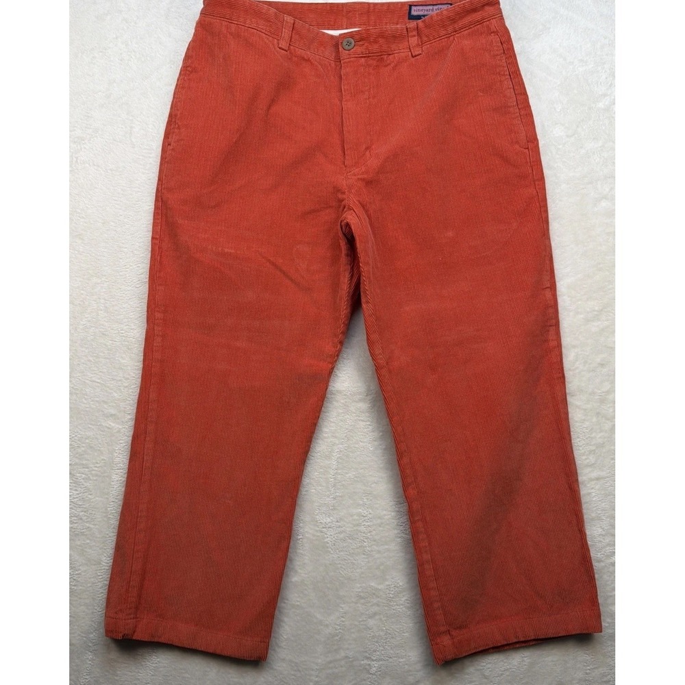 Vineyard Vines Corduroy Pants Orange Club Pant Preppy Men 36x30 Straight